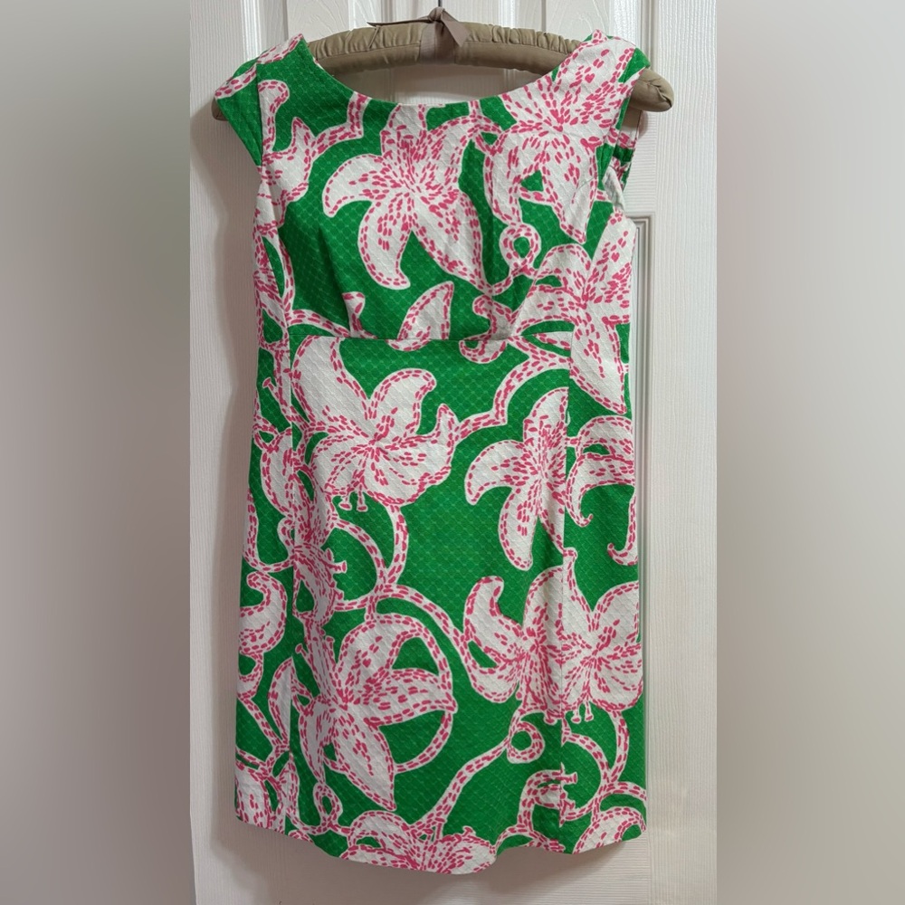 Lilly Pulitzer Green and Pink Floral Dress